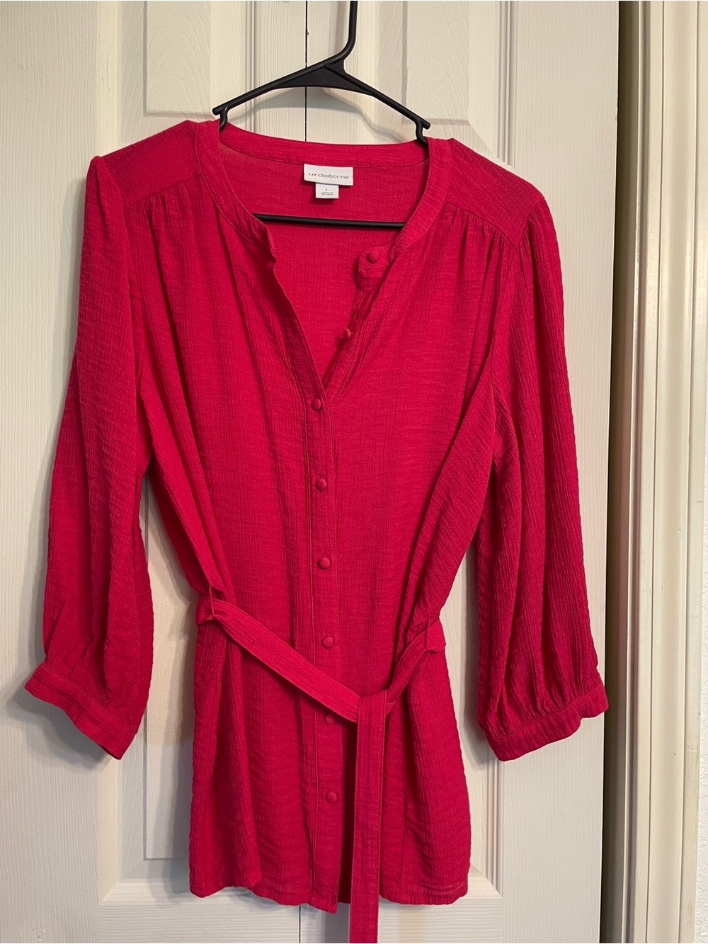 Liz Claiborne Hot Pink Textured Blouse